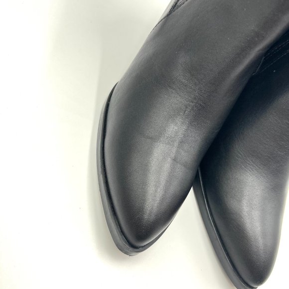 Blondo Womens Size 6.5 Black Leather Waterproof Block Heel Ankle Boots Shoes - Picture 4 of 12